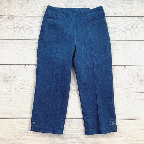 SlimSation Capri Pants 4 Jean Style Tummy Control Pull on Inseam 20.5" New NWT - Picture 1 of 10